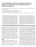 Cover page: Cortical thickness and neurocognition in adolescent marijuana and alcohol users following 28 days of monitored abstinence.