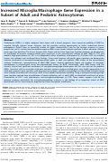 Cover page: Increased Microglia/Macrophage Gene Expression in a Subset of Adult and Pediatric Astrocytomas