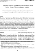 Cover page: A Unilateral Cervical Spinal Cord Contusion Injury Model in Non-Human Primates (Macaca mulatta)