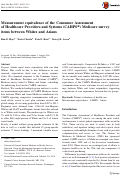 Cover page: Measurement equivalence of the Consumer Assessment of Healthcare Providers and Systems (CAHPS) Medicare survey items between non-Hispanic whites and Asians.