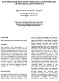 Cover page: Exit Order Sequence Burr Prediction Algorithm Based on Rectangular Coordinates