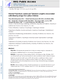 Cover page: Shorter preschool, leukocyte telomere length is associated with obesity at age 9 in Latino children