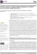 Cover page: Genomic Variation Shaped by Environmental and Geographical Factors in Prairie Cordgrass Natural Populations Collected across Its Native Range in the USA