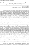 Cover page: López-Calvo, Ignacio, Latino Los Angeles in Film and Fiction. Tucson: University of Arizona Press, 2011. Print. 239 pages.