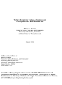 Cover page: Welfare Recipients' College Attendance and Consequences for Time-Limited Aid