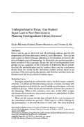 Cover page: Undergraduate in Focus: Can Student Input Lead to New Directions in Planning Undergraduate Library Services?