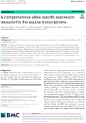 Cover page: A comprehensive allele specific expression resource for the equine transcriptome.