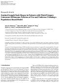 Cover page: Sentinel Lymph Node Biopsy in Patients with Thick Primary Cutaneous Melanoma: Patterns of Use and Underuse Utilizing a Population-Based Model