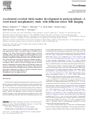 Cover page: Accelerated cerebral white matter development in preterm infants: A voxel-based morphometry study with diffusion tensor MR imaging