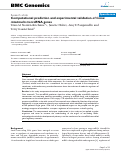 Cover page: Computational prediction and experimental validation of Ciona intestinalis microRNA genes