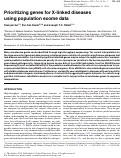 Cover page: Prioritizing genes for X-linked diseases using population exome data