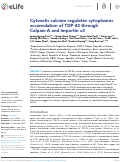 Cover page: Cytosolic calcium regulates cytoplasmic accumulation of TDP-43 through Calpain-A and Importin α3