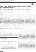 Cover page: Effects of Social Exclusion on Cardiovascular and Affective Reactivity to a Socially Evaluative Stressor.