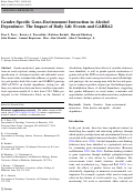 Cover page: Gender-specific gene-environment interaction in alcohol dependence: the impact of daily life events and GABRA2.