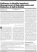 Cover page: Pathways to quality inpatient management of hyperglycemia and diabetes: a call to action.