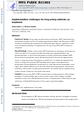 Cover page: Implementation challenges for long-acting antivirals as treatment