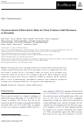 Cover page: Coronaviruses Detected in Bats in Close Contact with Humans in Rwanda