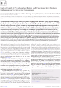 Cover page: Lack of Lipid A Pyrophosphorylation and Functional lptA Reduces Inflammation by Neisseria Commensals