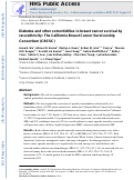 Cover page: Diabetes and other comorbidities in breast cancer survival by race/ethnicity: the California Breast Cancer Survivorship Consortium (CBCSC).