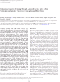 Cover page: Enhancing Cognitive Training Through Aerobic Exercise After a First Schizophrenia Episode: Theoretical Conception and Pilot Study