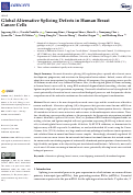 Cover page: Global Alternative Splicing Defects in Human Breast Cancer Cells