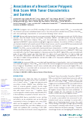 Cover page: Associations of a Breast Cancer Polygenic Risk Score With Tumor Characteristics and Survival
