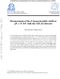 Cover page: Measurement of the Z boson invisible width at s = 13 TeV with the ATLAS detector