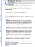 Cover page: Facilitators and Challenges to Health Promotion in Black and Latino Churches