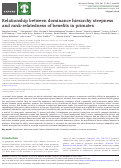 Cover page: Relationship between dominance hierarchy steepness and rank-relatedness of benefits in primates.