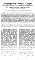 Cover page: Assessment of the Possibility of Natural Spread of Citrus Psorosis Disease in Texas