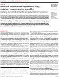 Cover page: Prediction of immunotherapy response using mutations to cancer protein assemblies