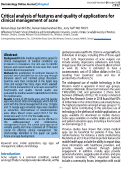 Cover page: Critical analysis of features and quality of applications for clinical management of acne