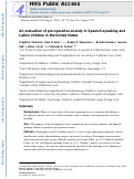 Cover page: An evaluation of preoperative anxiety in Spanish-speaking and Latino children in the United States.