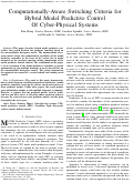 Cover page: Computationally Aware Switching Criteria for Hybrid Model Predictive Control of Cyber-Physical Systems