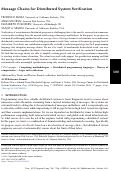 Cover page: Message Chains for Distributed System Verification