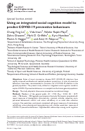 Cover page: Using an integrated social cognition model to predict COVID‐19 preventive behaviours