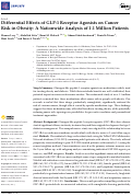 Cover page: Differential Effects of GLP-1 Receptor Agonists on Cancer Risk in Obesity: A Nationwide Analysis of 1.1 Million Patients.