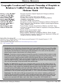 Cover page: Geographic Location and Corporate Ownership of Hospitals in Relation to Unfilled Positions in the 2023 Emergency Medicine Match