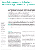 Cover page: Video-Teleconferencing in Pediatric Neuro-Oncology: Ten Years of Experience