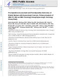 Cover page: Pre-operative assessment and post-operative outcomes of elderly women with gynecologic cancers, primary analysis of NRG CC-002: An NRG oncology group/gynecologic oncology group study.