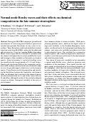 Cover page: Normal mode Rossby waves and their effects on chemical composition in the late summer stratosphere