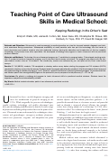 Cover page: Teaching Point of Care Ultrasound Skills in Medical School Keeping Radiology in the Driver's Seat