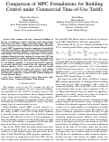 Cover page: Comparison of MPC Formulations for Building Control under Commercial Time-of-Use Tariffs