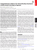Cover page: Computational evidence for hierarchically structured reinforcement learning in humans