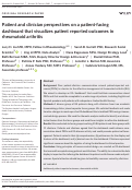 Cover page: Patient and clinician perspectives on a patient‐facing dashboard that visualizes patient reported outcomes in rheumatoid arthritis