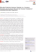 Cover page: Microbial Similarity between Students in a Common Dormitory Environment Reveals the Forensic Potential of Individual Microbial Signatures