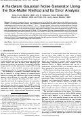 Cover page: A hardware Gaussian noise generator using the Box-Muller method and its error analysis