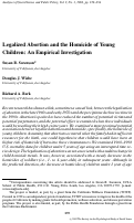 Cover page: Legalized Abortion and the Homicide of Young Children: An Empirical Investigation