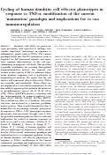 Cover page: Cycling of human dendritic cell effector phenotypes in response to TNF‐α: modification of the current ‘maturation’ paradigm and implications for in vivo immunoregulation