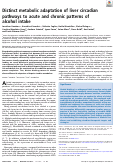 Cover page: Distinct metabolic adaptation of liver circadian pathways to acute and chronic patterns of alcohol intake